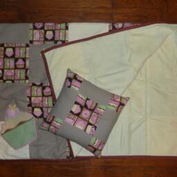 "40% Off Cupcake Themed Baby Quilt & Pillow Set, Crib Size, 36"" X 49" - thumbnail 3