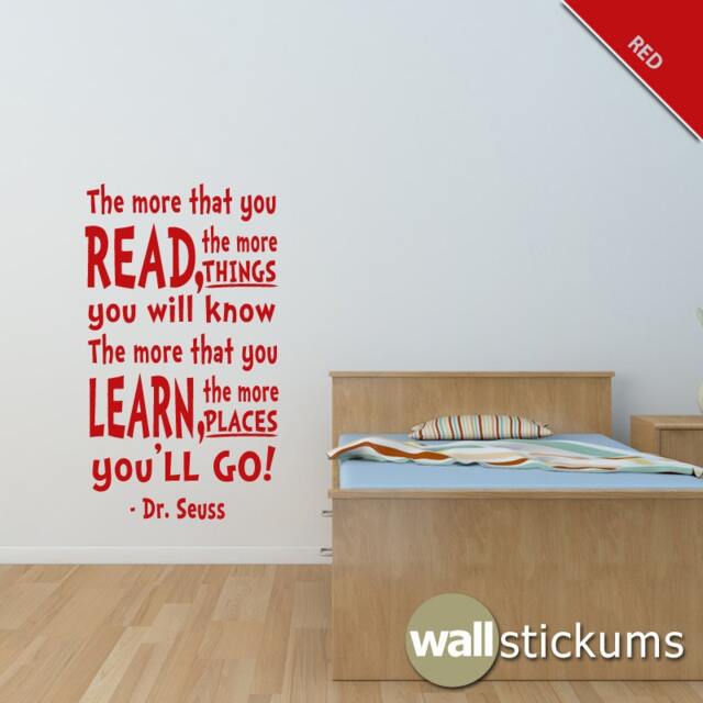 Wall Decal Dr. Seuss The More You Read Art Quote Vinyl Sticker-Wd0074 - image 1