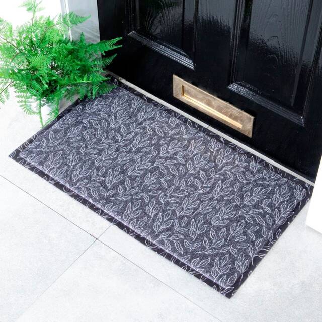 Leaves Doormat - Modern Welcome Mat Housewarming Gift Contemporary Art Decor Entryway Indoor/Outdoor 70 X 40cm - image 1