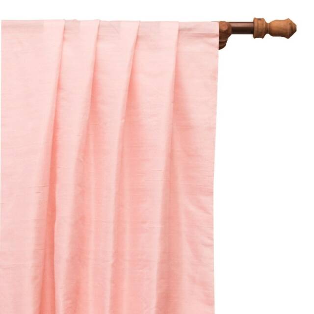 Peach Pink Silk Dupioni Curtain Panels - Rod Pocket, Grommet, Box Pleat, Three Pinch Tab Top & Plain Ring Top - image 1