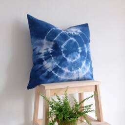 Blue Tie Dye Pillowcase 20 X Inch, Modern Boho Pillow Cover, Handmade Pillow, Pillow Cover - thumbnail 3