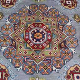 5x7 Ft Afghan Kazak Hand Knotted Area Rug, Red Luxury New Rug, Medallion Geometric Carpet, Rug For Living Room Carpet - thumbnail 3