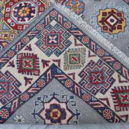 5x7 Ft Afghan Kazak Hand Knotted Area Rug, Red Luxury New Rug, Medallion Geometric Carpet, Rug For Living Room Carpet - thumbnail 4