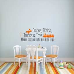 Planes Trains Trucks Toys Decal Boy Wall Quotes, Nursery Playroom Decor Ww150