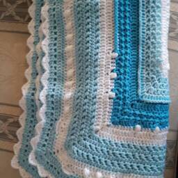 Cot Blanket, Baby Sunshine & Pale Turquoise Pretty Design For Cot Or Pram, Gift - thumbnail 2