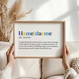 Hameldaeme Scottish Wall Art - Cozy Home Definition Print Meaningful Gift For Homebodies, Scots, & Lovers Of Language Scotland Posters - thumbnail 1