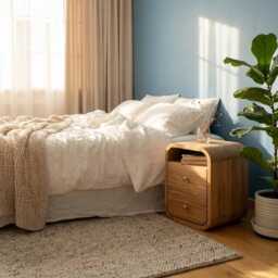 Solid Oak Nightstands Pair, Soft-Close Drawers, Bedside Tables - thumbnail 3