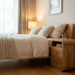 Solid Oak Nightstands Pair, Soft-Close Drawers, Bedside Tables - thumbnail 2