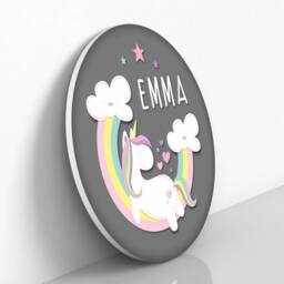 Unicorn Name Sign - Personalized Bedroom Decor Girls Room & Nursery Wall Art Unique Kids Signs - thumbnail 3