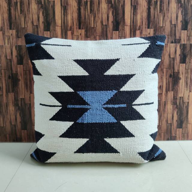 "Boho Hand Loom Woven 100% Cotton Textured Cushion Cover 18""x18" - image 1