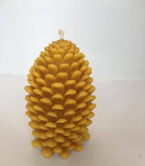 Jumbo Pinecone Beeswax Candle, 100% Natural, 5-1/4 - image 1