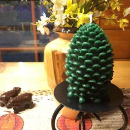 Jumbo Pinecone Beeswax Candle, 100% Natural, 5-1/4 - thumbnail 4