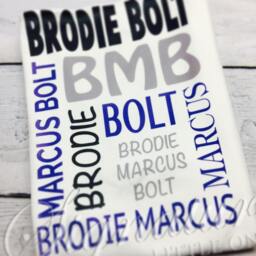 Personalized Baby Blanket, Monogrammed Name Swaddle Receiving Shower Gift, Birth Announcement Blanket