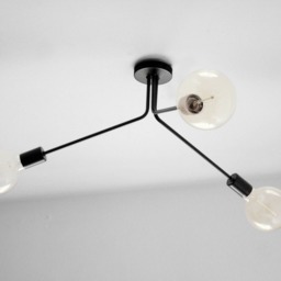 Meli - Geometric Black Chandelier Modern 3-Arm Ceiling Light - thumbnail 3