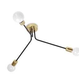 Meli - Geometric Black Chandelier Modern 3-Arm Ceiling Light - thumbnail 4
