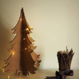 Cardboard Christmas Tree Ornament Ecological Xmas Decor - thumbnail 3