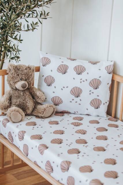 Seashells Flower Baby Girl Boy Bedding, Shower Gift, Nursery Fitted Crib Sheet For & Toddler - image 1