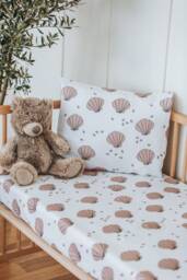 Seashells Flower Baby Girl Boy Bedding, Shower Gift, Nursery Fitted Crib Sheet For & Toddler