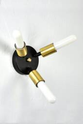 3 Adjustable Arm Wall Sconce - Brass Or Custom Finish Led Antique Bulbs Unique Semi Flush Ceiling Light Fixture