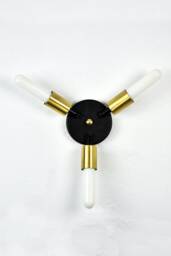 3 Adjustable Arm Wall Sconce - Brass Or Custom Finish Led Antique Bulbs Unique Semi Flush Ceiling Light Fixture - thumbnail 3