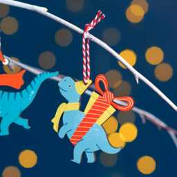 Set Of Four Children's Dinosaur Christmas Decorations - thumbnail 2