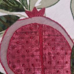 Pomegranate Wall Hanging Hand Embroidered Finished Hoop Art - thumbnail 4