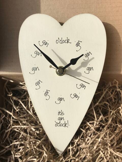 Personalized Gin O'clock Heart Clock - image 1