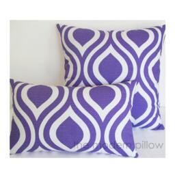 Lavender Purple & White Thistle Decorative Throw Pillow Cover/Case Cushion Cotton 20x20 - thumbnail 3