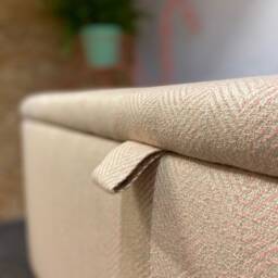 Large Ottoman in Blush Pink Herringbone - thumbnail 3