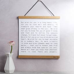 Personalised Christening Wish Wall Art - Large - Hanging Baptism Present Gifts Under 30 Poem New Baby Gift Token - thumbnail 1