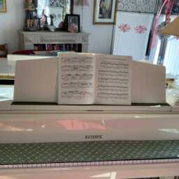 Piano Keyboard Cover/Digital Or Acoustic/Upholstery Fabric/Off-White Green/Lined With Thick Black Canvas/Music Room/Pianist Gift - thumbnail 2