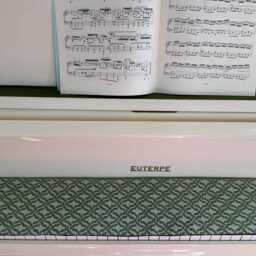 Piano Keyboard Cover/Digital Or Acoustic/Upholstery Fabric/Off-White Green/Lined With Thick Black Canvas/Music Room/Pianist Gift - thumbnail 3
