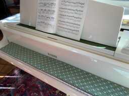 Piano Keyboard Cover/Digital Or Acoustic/Upholstery Fabric/Off-White Green/Lined With Thick Black Canvas/Music Room/Pianist Gift - thumbnail 1