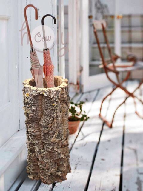 Eco Friendly & 100% Natural Large Cork Bark Umbrella Stand, Rustic Holder, Wooden Stand - image 1