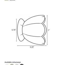 Small Vallea - Ceramic Flush Mount Wall Sconce Handmade Minimalist Flower Light Fixture in Shadow Charcoal Gray - thumbnail 4