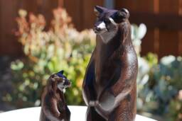Wooden Bear Statue. Carved From A Solid Block Of Wenge. Standing Pose. Available in Different Sizes. Only 1 Bear Included With Purchase - thumbnail 1