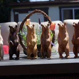 Wooden Bear Statue. Carved From A Solid Block Of Wenge. Standing Pose. Available in Different Sizes. Only 1 Bear Included With Purchase - thumbnail 4