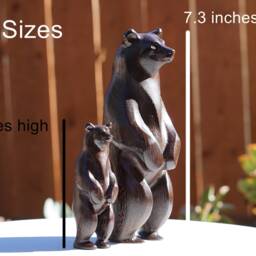 Wooden Bear Statue. Carved From A Solid Block Of Wenge. Standing Pose. Available in Different Sizes. Only 1 Bear Included With Purchase - thumbnail 3