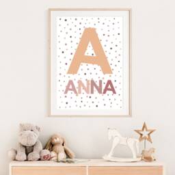 Personalised Initial Print, Girls Nursery Bedroom Wall Art, Name Prints, Art - thumbnail 4