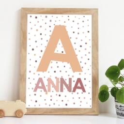 Personalised Initial Print, Girls Nursery Bedroom Wall Art, Name Prints, Art - thumbnail 1