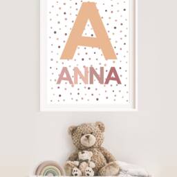 Personalised Initial Print, Girls Nursery Bedroom Wall Art, Name Prints, Art - thumbnail 3