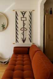 Eye Weaving Wall Hanging Boho Fiber Art Tapestry