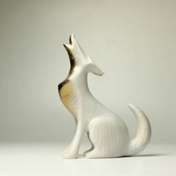 Wooden Wolf Sculpture - 4 - thumbnail 1