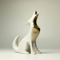 Wooden Wolf Sculpture - 4 - thumbnail 3