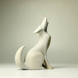 Wooden Wolf Sculpture - 4 - thumbnail 4