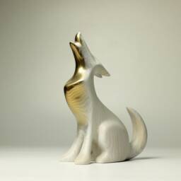 Wooden Wolf Sculpture - 4 - thumbnail 2