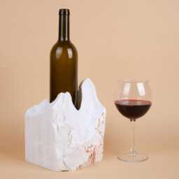 Handmade Dolomite Marble Wine Bottle Holder Unique Rack - thumbnail 2