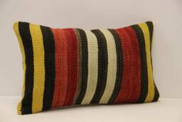 Ethnic Kilim Pillow, 12x20 Pillow Cover, Decorative Throw Cushion Cover, Bohemian Carpet Pillow, Handmade Lumbar Koef-852