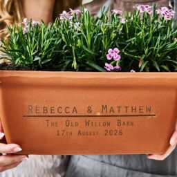 Personalised Wedding Gift Terracotta Plant Trough - Window Box - thumbnail 2