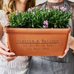 Personalised Wedding Gift Terracotta Plant Trough - Window Box - thumbnail 1
